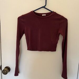 Cropped magenta long sleeve shirt